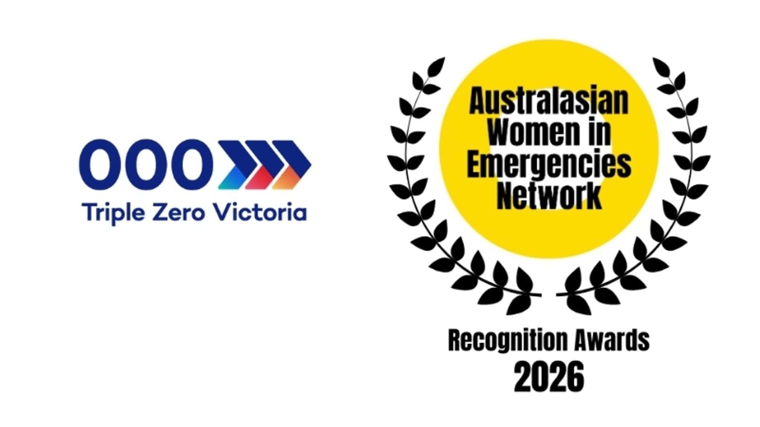 Triple Zero Victoria Logo and Australasian Women in Emergencies Network logo